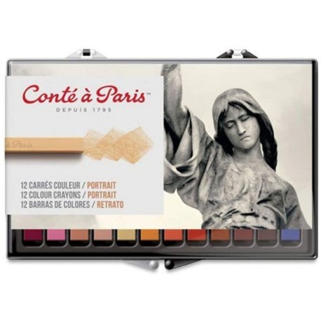 Crayons Set with 12 Assorted Portrait Colors