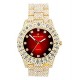 Metal Mens Color on Blast Watch with Diamond Time Indicators