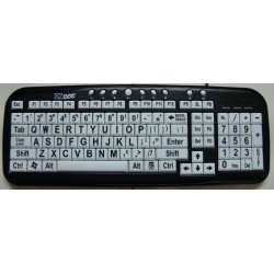 Low Vision Keyboard Large Black Print, White Keys