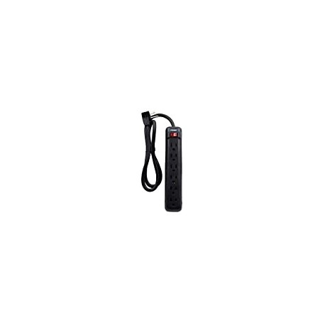 6-Outlet Power Strip with Right Angle Plug and 14-3 SJT 3-Feet Cord