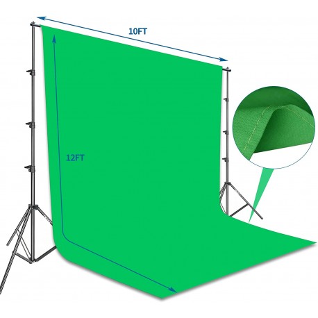 Photo Video Studio 8.5 x 10ft Green Screen Backdrop Stand Kit