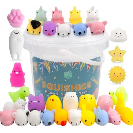 25 Pack Mochi Squishy Toys Mini Animal