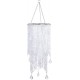 2 Tiers Clear Beaded Hanging Chandelier Light Fixture W8.5" X H20.5"