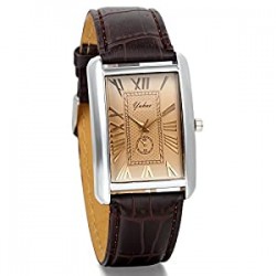 Men Women Square Wristwatch His and Her Couple Watch Set Leather Band Dress Watch for Men Women, for Valentine’s Day