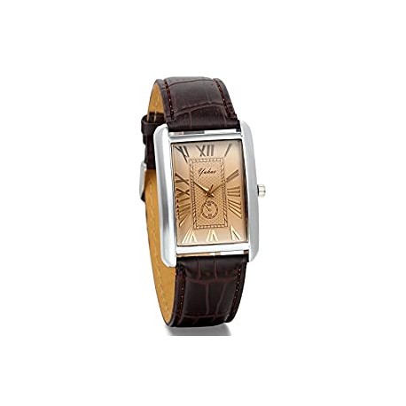 Men Women Square Wristwatch His and Her Couple Watch Set Leather Band Dress Watch for Men Women, for Valentine’s Day