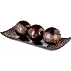 Home Decor Tray and Orbs Balls Set of 3