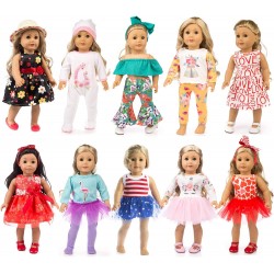 19 pcs Girl Doll Clothes Gift for American 18 inch Doll Clothes and Accessories