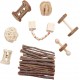 Rabbits Bird Exercise Molar Wooden for Teeth (Pack of 8)