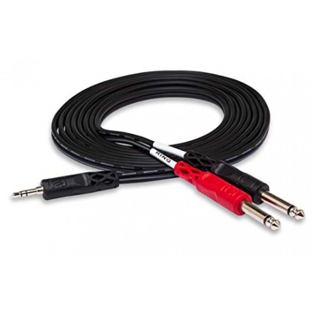 TRS to Dual 1/4" TS Stereo Breakout Cable, 10 Feet