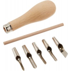 Linoleum and Vinyl Carving 6-Piece Set, with 5 0.6mm Cutting Blades