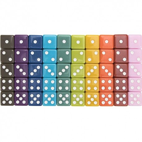 50-Pack Solid 6-Sided Game Dice