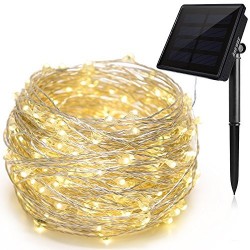 Solar String Lights, Ankway 200 LED Fairy Lights 8 Modes 3-Strands Copper Wire 72 ft
