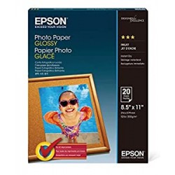 Epson Glossy Photo Paper, 8.5 x 11 Inches, 20 Sheets per Pack (S041141)