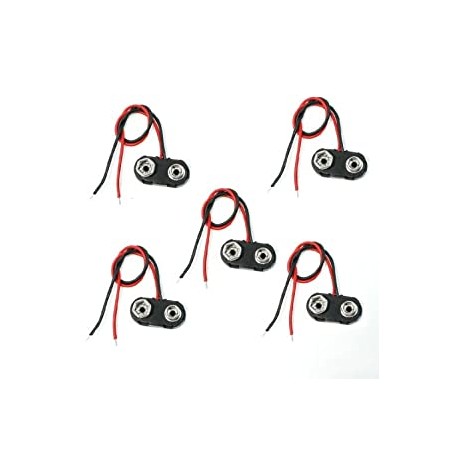 5Pcs I Type 9V Battery Clip Hard Shell Connectors Pack 2