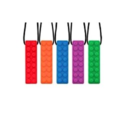 5 Pack Teether Silicone Chewing Pendant for Autism ADHD SPD Oral Motor Teething & Biting Needs