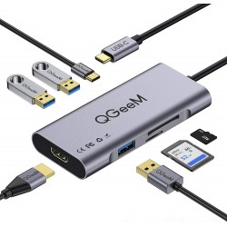 USB C Hub HDMI Adapter,QGeeM 7 in 1 Type C Hub to HDMI 4k