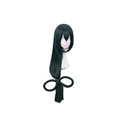 Hair Cap+Anime Cosplay Wig Dark Green Long