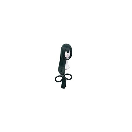 Hair Cap+Anime Cosplay Wig Dark Green Long