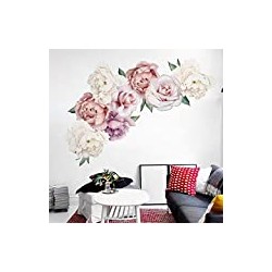 Flowers Wall Decals Peel and Stick Rose Wall Sticker