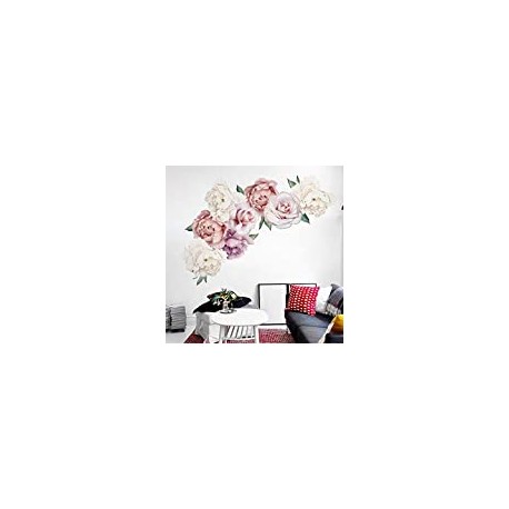 Flowers Wall Decals Peel and Stick Rose Wall Sticker