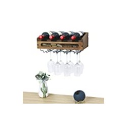 Wall Mounted Wooden Wine Rack 4 Wine Bottles