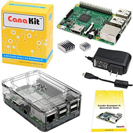 Raspberry Pi 3 Kit with Premium Clear Case and 2.5A