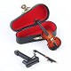 Wooden Miniature Violin with Stand