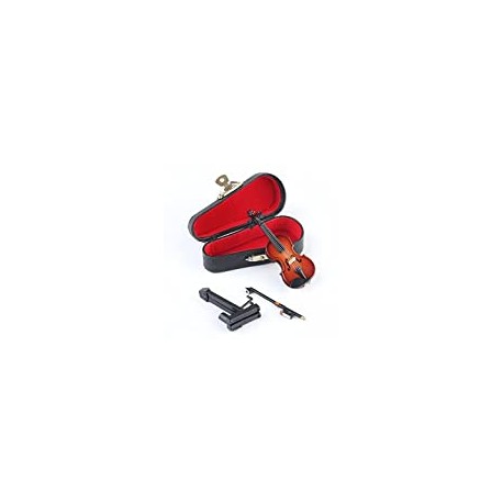Wooden Miniature Violin with Stand