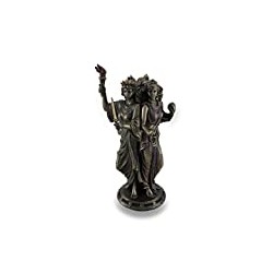 Bronze Finish Triple Form Hecate Greek Goddess of Magic Statue