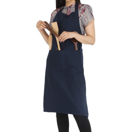 Restaurant Chef Apron - Blue - 35 x 27 Inch