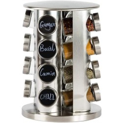 16 Jars Spice Carousel Tower for Kitchen