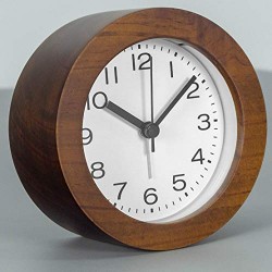 3-Inches Round Wooden Alarm Clock