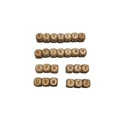 104pcs Square Wood Alphabet Beads 12MM