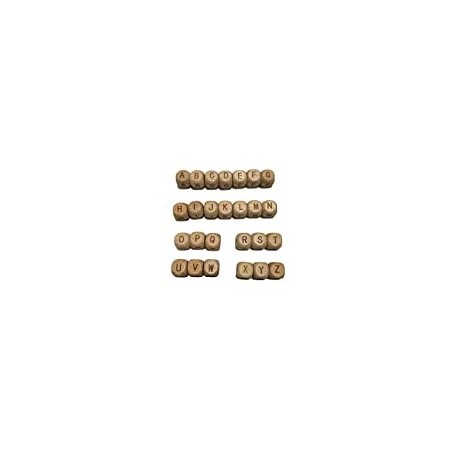 104pcs Square Wood Alphabet Beads 12MM