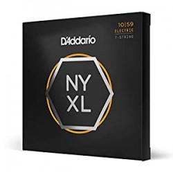 Pack 2 of D’Addario NYXL1059 Nickel Plated Electric Guitar Strings, Regular Light,7-String