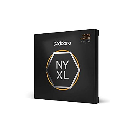 Pack 2 of D’Addario NYXL1059 Nickel Plated Electric Guitar Strings, Regular Light,7-String
