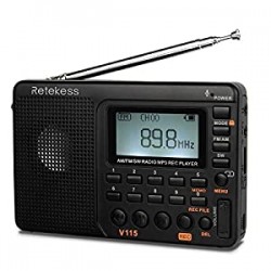 V115 Portable AM FM Radio with Shortwave Radio MP3 Player