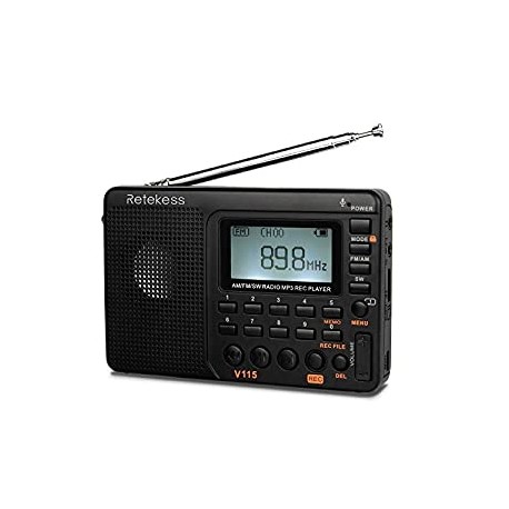 V115 Portable AM FM Radio with Shortwave Radio MP3 Player