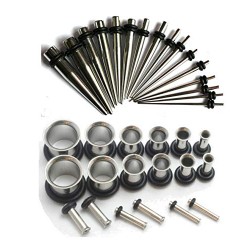 16g-00g Surgical Steel Ear Stretching Kit Tunnels and Tapers