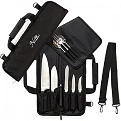 Chef Knife Roll Bag (6 slots) is Padded and Holds 5 Knives