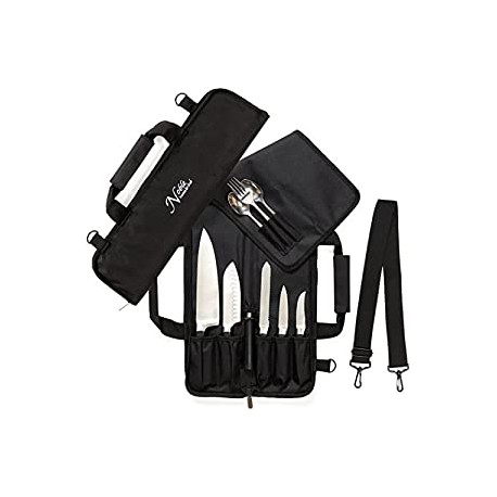 Chef Knife Roll Bag (6 slots) is Padded and Holds 5 Knives