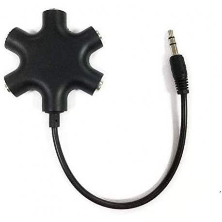 5-Way Multi Headphone Audio Splitter Connector Multi Headphone Splitter