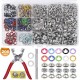 00 Sets Metal Snaps Button Tool Kit Snap Fasteners Hollow Prong Snap Button with Setting Tool for Clothing Crafting Sewing