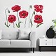 5 Red Poppy Flowers Wall