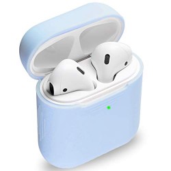 Light Blue Airpods Case Silicone Protective Ultra Thin Soft Cover