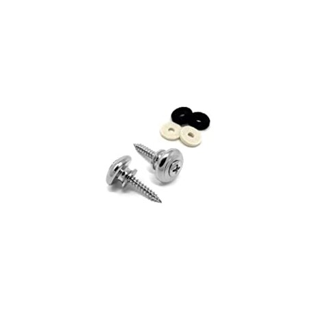 Guitar Strap Buttons Chrome Mushroom Head for Guitar and Bass (2)