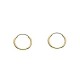 14k Gold Round Flexible Thin Continuous Endless Hoop Earrings, Unisex