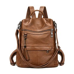 Backpack Purse For Women PU Leather Tassel Fashion Ladies