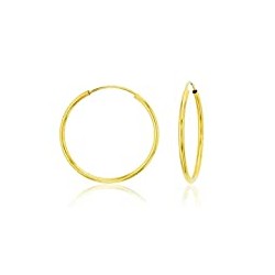 Solid 14K Yellow or White or Rose Gold 1mm Tube Cartilage Endless Flex Hoop Earrings