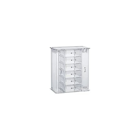 Storage Box with 6 Drawers & Hanging Necklace Holder - Clear